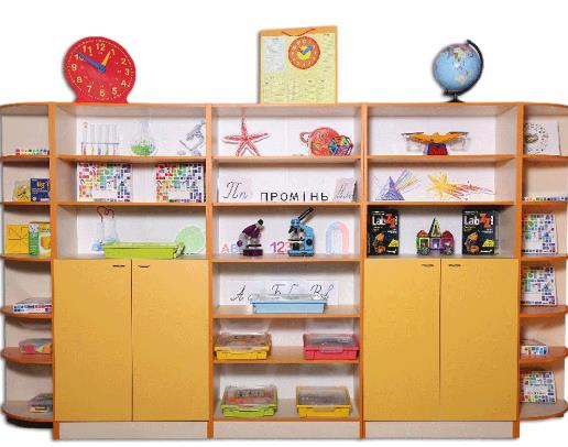 Стінка для зберігання дидактичних матеріалів 3380х432х1864мм БРІК